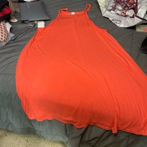 Orange summer flowery dress